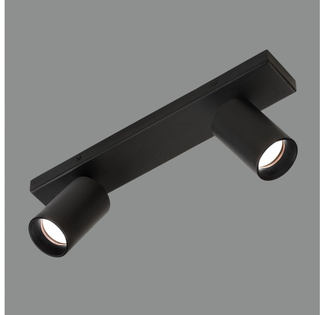 Gina lubinis šviestuvas 3874/R2 tekstūruotas juodas, LED GU10 2x8W, CL.I, reguliuojamas