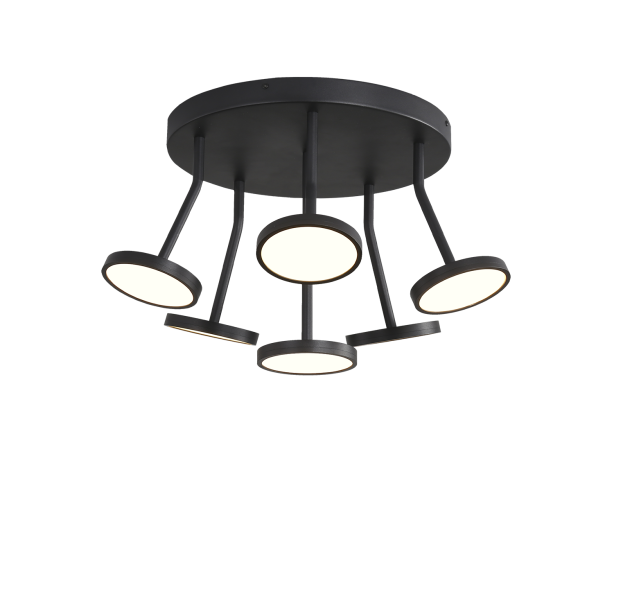 Corvus lubinis šviestuvas, tekstūruotas juodas, LED 6x7W 3000K 3660lm, CRI90 CL.I, dim. Triac, ON-DEMAND **