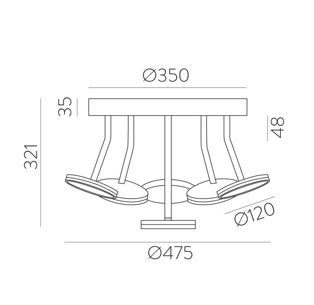 Corvus lubinis šviestuvas, tekstūruotas juodas, LED 6x7W 3000K 3660lm, CRI90 CL.I, dim. Triac, ON-DEMAND **