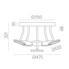 Corvus lubinis šviestuvas, tekstūruotas juodas, LED 6x7W 3000K 3660lm, CRI90 CL.I, dim. Triac, ON-DEMAND **