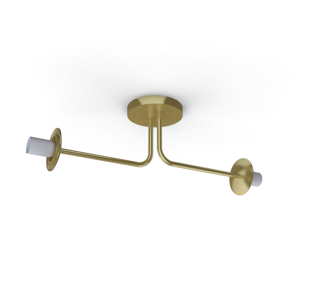 Parma lubinis šviestuvas, matinis antikinis auksas, LED E27 2x15W, CL.I, be stiklinio gaubto