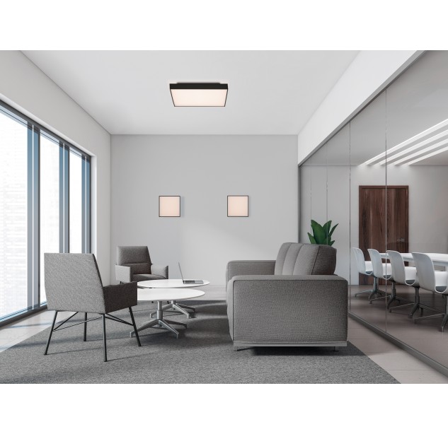 „Oporto“ lubinis šviestuvas 3973/60, tekstūruotas juodas, LED 65 W 6000 lm + 9 W 760 lm, CRI90 CL.I, integruotas LED, Kelvinas 2700 K–3000 K, slankusis jungiklis, dimerizavimas DALI/Push, mikroprizminis difuzorius, ON-DEMAND **