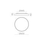 Roma Lubinis šviestuvas 3974/60 Tekstūruotas baltas, LED 65 W 6000 lm + 9 W 760 lm, CRI90 CL.I, integruotas LED, Kelvinas 2700 K–3000 K, slankusis jungiklis, dimerizatorius, mikroprizminis difuzorius, ON-DEMAND **