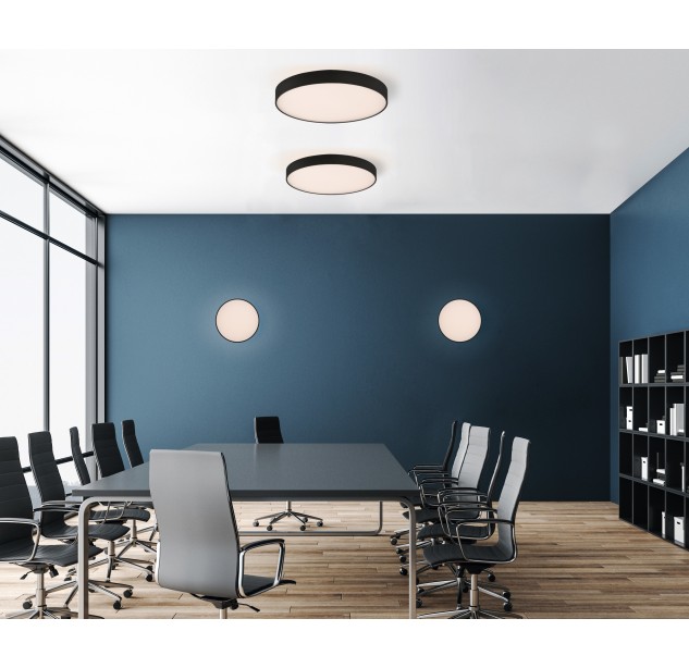 Roma Lubinis šviestuvas 3974/60 Tekstūruotas juodas, LED 65 W 6000 lm + 9 W 760 lm, CRI90 CL.I, integruotas LED, Kelvinas 2700 K–3000 K, slankusis jungiklis, mikroprizminis difuzorius
