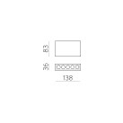 Nematomas lubinis šviestuvas 138 mm, tekstūruotas baltas, LED 12 W, 3000 K, 850 lm, CRI 90, CL.II, dim. Triac, ON-DEMAND **