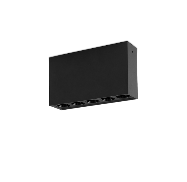 Nematomas lubinis šviestuvas 138 mm, tekstūruotas juodas, LED 12 W, 3000 K, 850 lm, CRI 90, CL.II, reguliuojamas DALI/Push, ON-DEMAND **