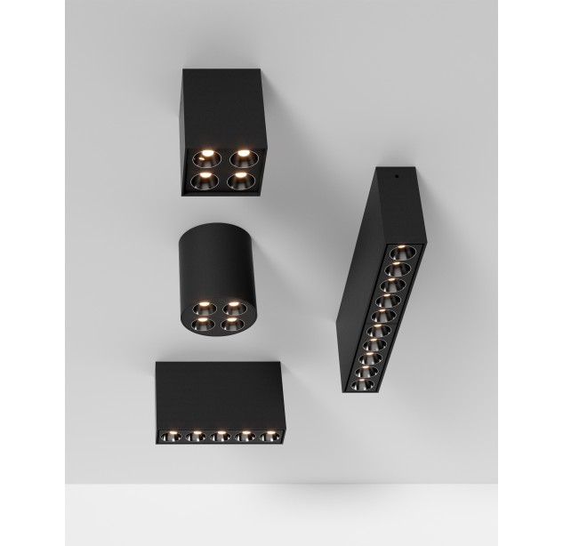 Nematomas lubinis šviestuvas 138 mm, tekstūruotas juodas, LED 12 W, 3000 K, 850 lm, CRI 90, CL.II, dim. Triac, ON-DEMAND **