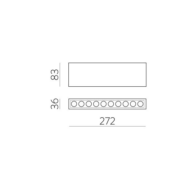 Nematomas lubinis šviestuvas 272 mm, tekstūruotas baltas, LED 24 W, 3000 K, 1790 lm, CRI 90, CL.II