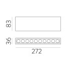 Nematomas lubinis šviestuvas 272 mm, tekstūruotas juodas, LED 24 W, 3000 K, 1790 lm, CRI 90, CL.II, dim. DALI/Push, ON-DEMAND **