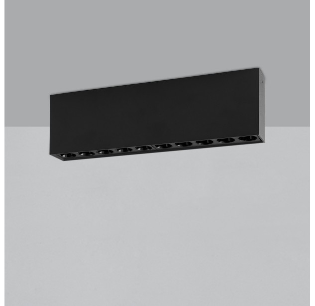 Nematomas lubinis šviestuvas 272 mm, tekstūruotas juodas, LED 24 W, 3000 K, 1790 lm, CRI 90, CL.II, dim. Triac, ON-DEMAND **