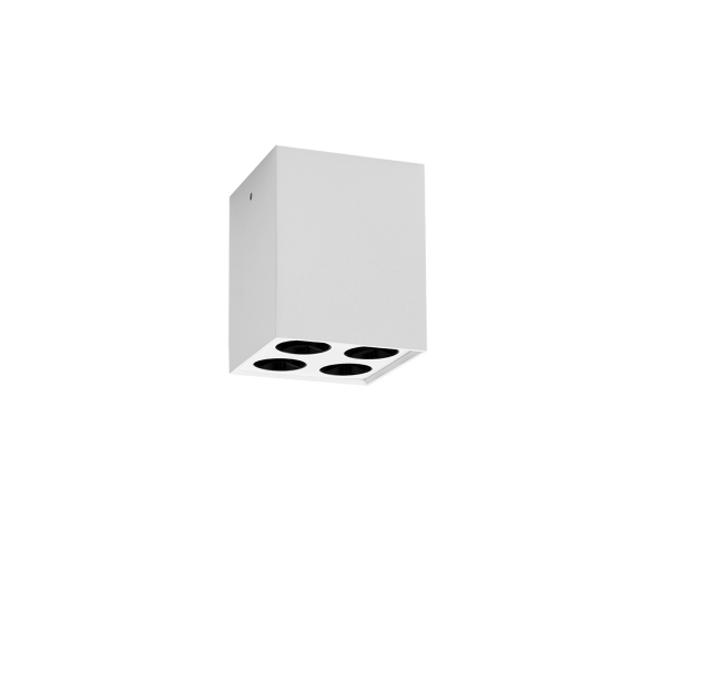 Nematomas lubinis šviestuvas 66 mm, kvadratinis, tekstūruotas, baltas, LED 9 W, 3000 K, 680 lm, CRI 90, CL.I, dim. Triac, ON-DEMAND **