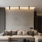 Vamzdinis lubų šviestuvas 3986/60 %D860x300mm Tekstūruotas juodas, LED COB 12W 4000K 1550lm, CRI90 CL.I, integruotas LED, ON-DEMAND **