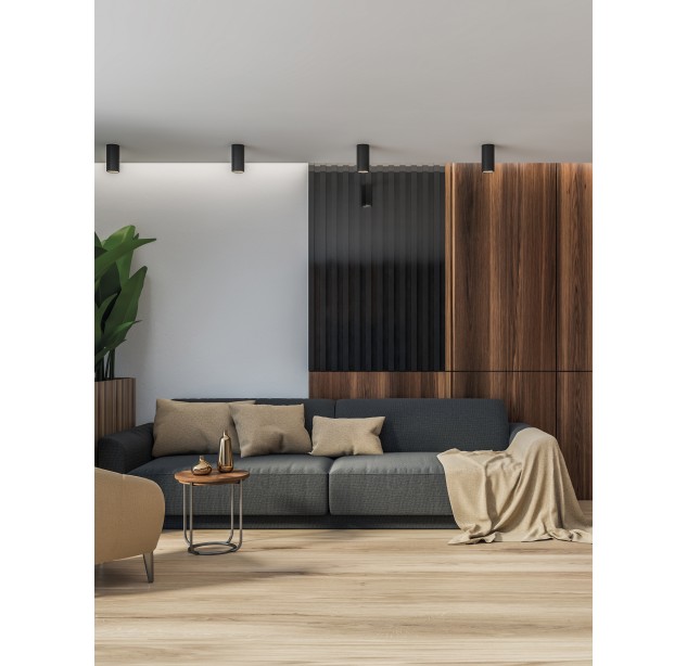 Vamzdinis lubų šviestuvas 3986/60 %D860x130mm Tekstūruotas juodas, LED COB 12W 2700K 1330lm, CRI90 CL.I, Integruotas LED, Dim. DALI/Push, ON-DEMAND **