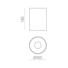 Vamzdinis lubinis šviestuvas 3986/100 %D8100x130mm Tekstūruotas juodas, LED COB 18W 3000K 1985lm, CRI90 CL.I, Dim. Triac, ON-DEMAND **