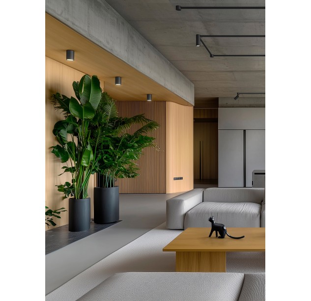 Vamzdinis lubų šviestuvas 3986/100 %D8100x130mm Tekstūruotas juodas, LED COB 18W 4000K 2140lm, CRI90 CL.I, Integruotas LED, Reguliuojamas DALI/Push, ON-DEMAND **