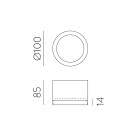 Tech Lubinis šviestuvas 3987/10 Tekstūruotas baltas, LED 9 W 1380 lm, CRI90 CL.I IP44, integruotas LED, 3000 K–4000 K slankusis jungiklis, dim. triakas, mikroprizminis difuzorius, ON-DEMAND **