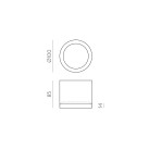 Tech Lubinis šviestuvas 3987/10 Tekstūruotas juodas, LED 9 W 1380 lm, CRI90 CL.I IP44, integruotas LED, 3000 K–4000 K slankusis jungiklis, mikroprizminis difuzorius