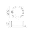 Tech Lubinis šviestuvas 3987/15 Tekstūruotas baltas, LED 18 W 2370 lm, CRI90 CL.I IP44, integruotas LED, 3000 K–4000 K slankusis jungiklis, dim. DALI/Push, mikroprizminis difuzorius, ON-DEMAND **