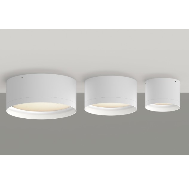 Tech Lubinis šviestuvas 3987/15 Tekstūruotas baltas, LED 18 W 2370 lm, CRI90 CL.I IP44, integruotas LED, 3000 K–4000 K slankusis jungiklis, dim. triakas, mikroprizminis difuzorius, ON-DEMAND **