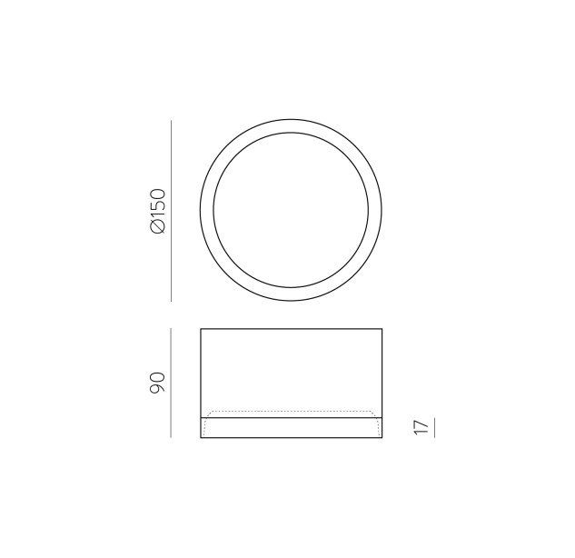 Tech Lubinis šviestuvas 3987/15 Tekstūruotas juodas, LED 18 W 2370 lm, CRI90 CL.I IP44, integruotas LED, 3000 K–4000 K slankusis jungiklis, mikroprizminis difuzorius
