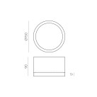 Tech Lubinis šviestuvas 3987/15 Tekstūruotas juodas, LED 18 W 2370 lm, CRI90 CL.I IP44, integruotas LED, 3000 K–4000 K slankusis jungiklis, mikroprizminis difuzorius