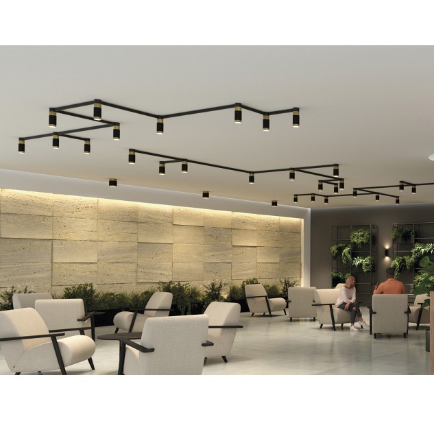 „Lux“ lubinis šviestuvas 3989/60 %D860x130mm Tech Gold/Black, LED COB 12W 4000K 1550lm, CRI90 CL.I, integruotas LED, dim. DALI/Push, ON-DEMAND **