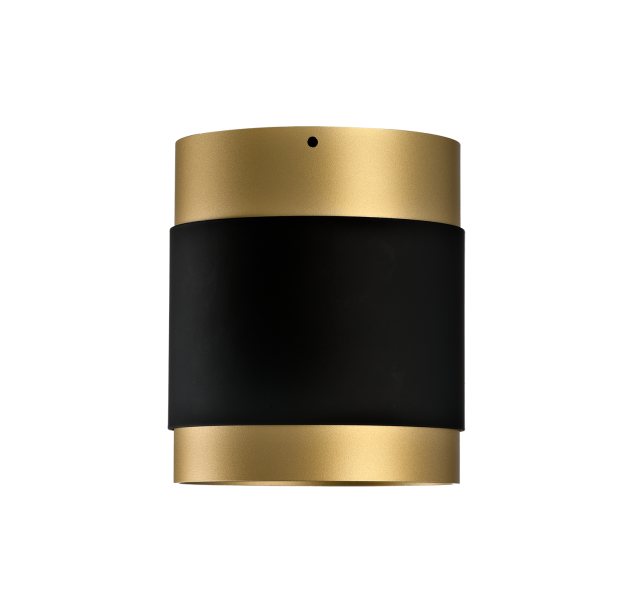 „Lux“ lubinis šviestuvas 3989/100 %D8100x115mm  Tech Gold/Black, LED COB 18W 4000K 2140lm, CRI90 CL.I, integruotas LED, ON-DEMAND **