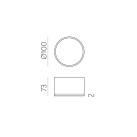 Alis Lubinis šviestuvas %D8100mm Tekstūruotas baltas, LED 9W 1408lm, CRI90 CL.I IP44, 2700K-4000K Slankusis jungiklis, Dim. DALI/Push, ON-DEMAND **