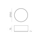 Alis Lubinis šviestuvas %D8150 mm Tekstūruotas baltas, LED 18 W 2420 lm, CRI90 CL.I IP44, 2700 K–4000 K Slankusis jungiklis