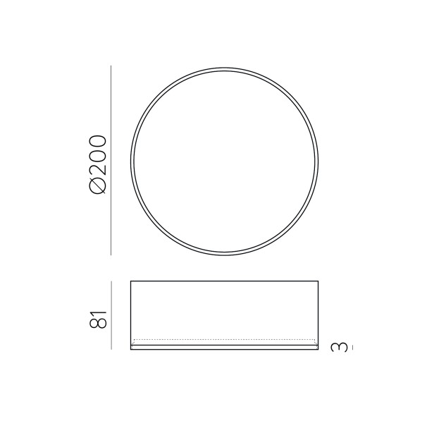 Alis Lubinis šviestuvas %D8200mm Tekstūruotas baltas, LED 25W 3300lm, CRI90 CL.I IP44, 2700K-4000K Slankusis jungiklis, Dim. Triac, ON-DEMAND **