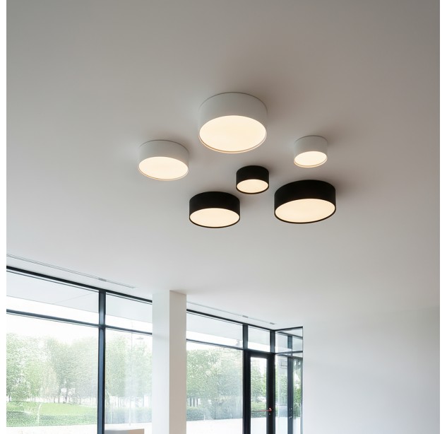 Alis Lubinis šviestuvas %D8200 mm Tekstūruotas juodas, LED 25 W 3300 lm, CRI90 CL.I IP44, 2700 K–4000 K Slankusis jungiklis, Dim. DALI/Push, ON-DEMAND **