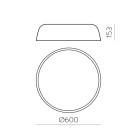 Oslo lubinis šviestuvas %D8600mm tekstūruotas baltas, LED 38W 4840lm, CRI90 CL.I, 2700K-3000K-4000K slankusis jungiklis, dim. Triac, ON-DEMAND **