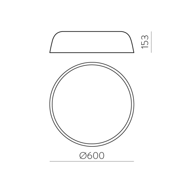 Oslo lubinis šviestuvas %D8600mm tekstūruotas juodas, LED 38 W 4840 lm, CRI90 CL.I, 2700 K–3000 K–4000 K slankusis jungiklis
