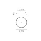 Cora lubinis šviestuvas %D8335 mm ąžuolas/tekstūruota balta, LED 25 W 2375 lm, CRI90 CL.I, Kelvinas 2700 K–3000 K, slankusis jungiklis