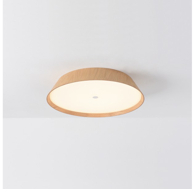 Cora lubinis šviestuvas %D8425 mm ąžuolas/tekstūruota balta, LED 38 W 3610 lm, CRI90 CL.I, Kelvinas 2700 K–3000 K, slankusis jungiklis, dimerizatorius, ON-DEMAND **