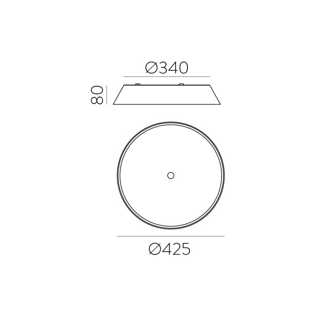 Cora lubinis šviestuvas %D8425 mm, riešutmedžio/tekstūruotos juodos spalvos, LED 38 W, 3610 lm, CRI 90, CL.I, 2700–3000 K, slankusis jungiklis