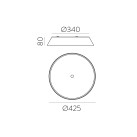 Cora lubinis šviestuvas %D8425 mm, riešutmedžio spalvos/tekstūruotos juodos spalvos, LED 38 W, 3610 lm, CRI 90, CL.I, 2700–3000 K, slankusis jungiklis, dimeriuotas, triakas, ON-DEMAND **