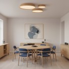Cora lubinis šviestuvas %D8610mm ąžuolas/tekstūruota balta, LED 50 W 4750 lm, CRI90 CL.I, Kelvinas 2700 K–3000 K, slankusis jungiklis