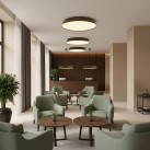 Cora lubinis šviestuvas %D8610 mm, riešutmedžio spalvos/tekstūruota juoda, LED 50 W, 4750 lm, CRI 90, CL.I, 2700–3000 K, slankusis jungiklis