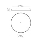 Cora lubinis šviestuvas %D8610mm riešutmedžio/tekstūruotos juodos spalvos, LED 50 W 4750 lm, CRI90 CL.I, Kelvinas 2700 K–3000 K, slankusis jungiklis, dim. triakas, ON-DEMAND **