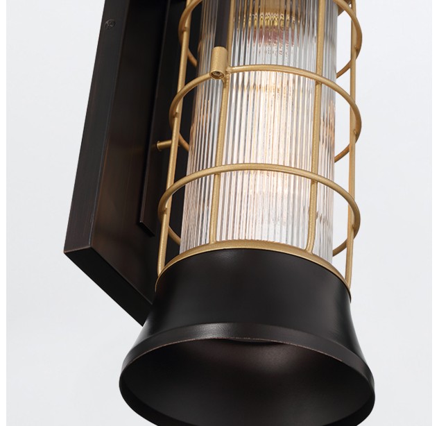 Sieninis lauko šviestuvas RIVAMAR 40W E27 IP44 QN-RIVAMAR-M-BLK-GD Sieninis lauko šviestuvas RIVAMAR 40W E27 IP44 QN-RIVAMAR-M-BLK-GD