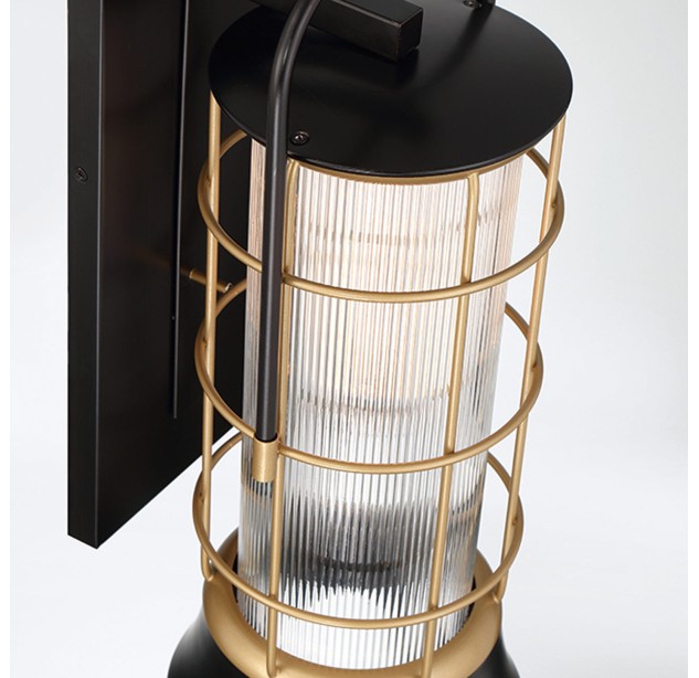 Sieninis lauko šviestuvas RIVAMAR 40W E27 IP44 QN-RIVAMAR-M-BLK-GD Sieninis lauko šviestuvas RIVAMAR 40W E27 IP44 QN-RIVAMAR-M-BLK-GD