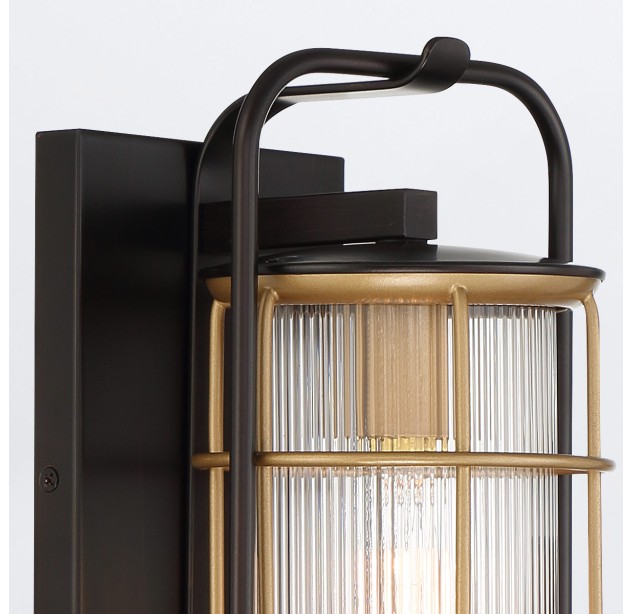 Sieninis lauko šviestuvas RIVAMAR 40W E27 IP44 QN-RIVAMAR-M-BLK-GD Sieninis lauko šviestuvas RIVAMAR 40W E27 IP44 QN-RIVAMAR-M-BLK-GD