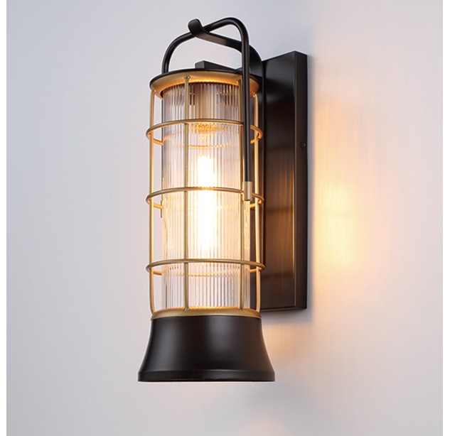 Sieninis lauko šviestuvas RIVAMAR 40W E27 IP44 QN-RIVAMAR-M-BLK-GD Sieninis lauko šviestuvas RIVAMAR 40W E27 IP44 QN-RIVAMAR-M-BLK-GD