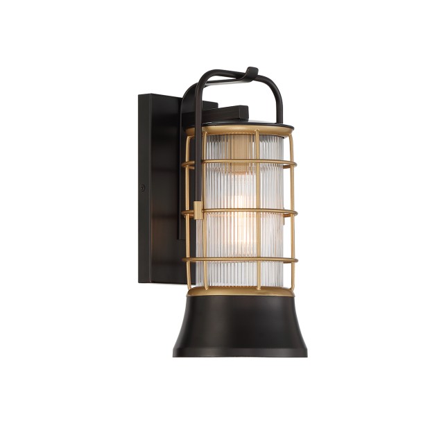 Sieninis lauko šviestuvas RIVAMAR 40W E27 IP44 QN-RIVAMAR-S-BLK-GD Sieninis lauko šviestuvas RIVAMAR 40W E27 IP44 QN-RIVAMAR-S-BLK-GD