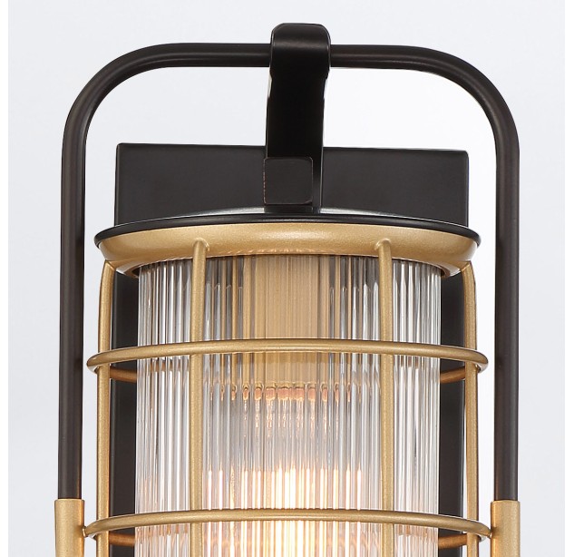 Sieninis lauko šviestuvas RIVAMAR 40W E27 IP44 QN-RIVAMAR-S-BLK-GD Sieninis lauko šviestuvas RIVAMAR 40W E27 IP44 QN-RIVAMAR-S-BLK-GD