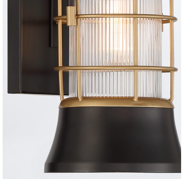Sieninis lauko šviestuvas RIVAMAR 40W E27 IP44 QN-RIVAMAR-S-BLK-GD Sieninis lauko šviestuvas RIVAMAR 40W E27 IP44 QN-RIVAMAR-S-BLK-GD