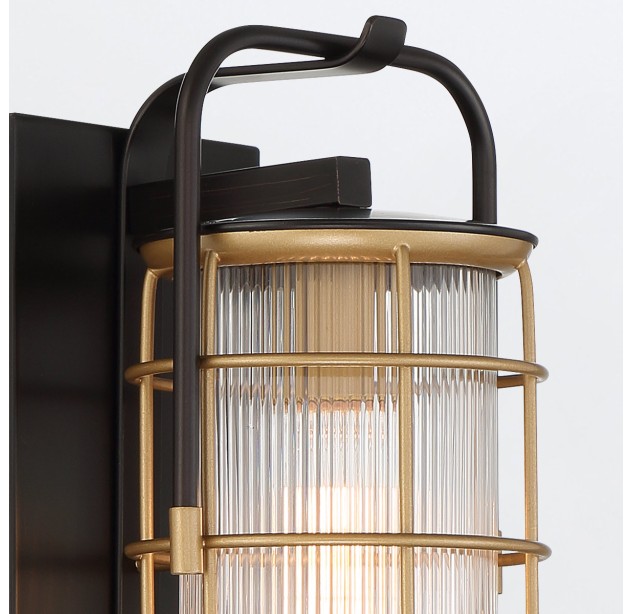 Sieninis lauko šviestuvas RIVAMAR 40W E27 IP44 QN-RIVAMAR-S-BLK-GD Sieninis lauko šviestuvas RIVAMAR 40W E27 IP44 QN-RIVAMAR-S-BLK-GD
