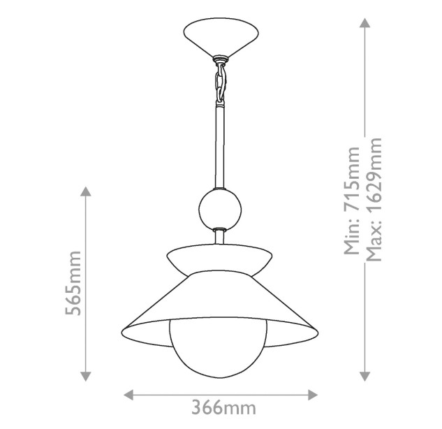 Pakabinamas šviestuvas SAUCER 40W E27 QN-SAUCER-1P-M-AB-OPAL