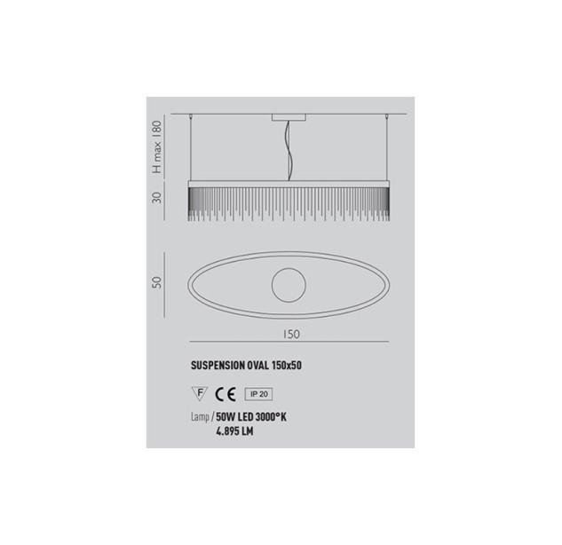 Pakabinamas šviestuvas ECLISSE 3000K 50W ECLSOOV150O Pakabinamas šviestuvas ECLISSE 3000K 50W ECLSOOV150O
